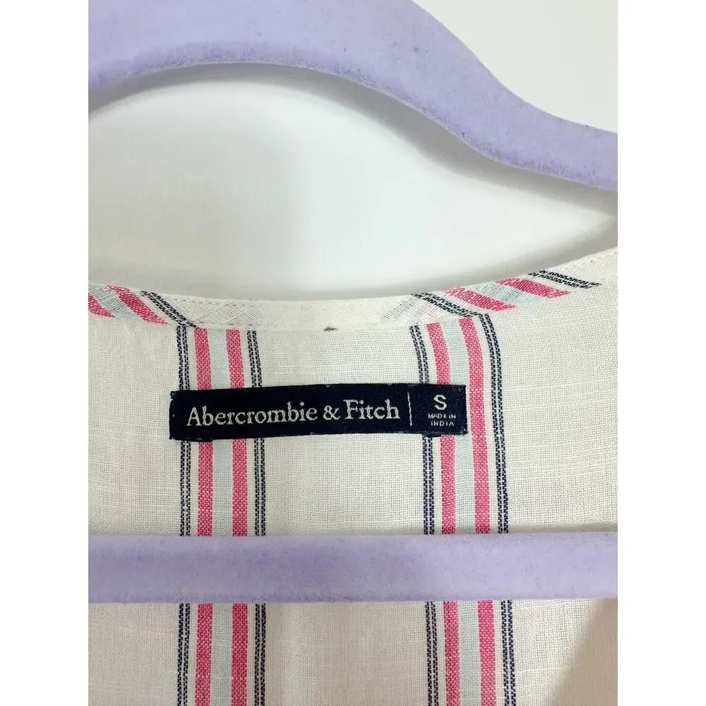 Abercrombie Striped White Cotton Gauze Dress Size S - Picture 5 of 8